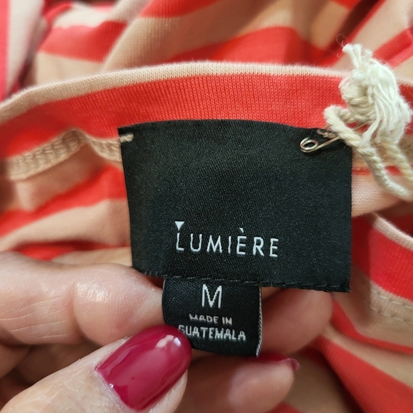 Striped Off-Shoulder Women's Top Lumiere Med - Picture 4 of 6